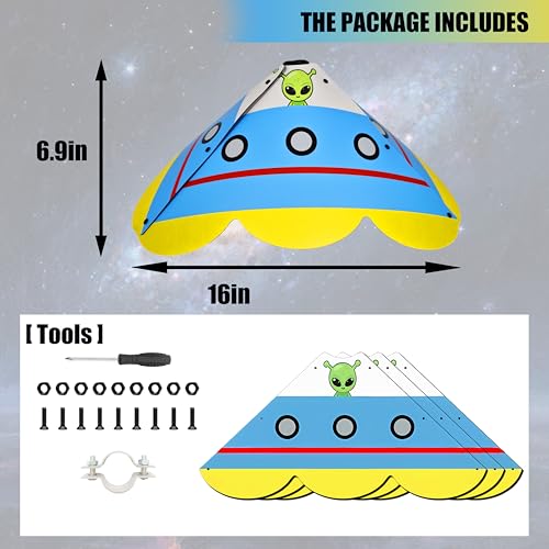 Alien UFO - Shaped Squirrel Baffle for Bird Feeders - Effective Squirrel Deterrent - Colorful & Durable Outdoor Accessory