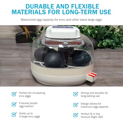 Egg Trays for Nurture Right 360 Egg Incubator (Various Sizes) (Extra Large w/Riser (Emu)) - size: 13.0"L x 13.0"W x 1.7"H