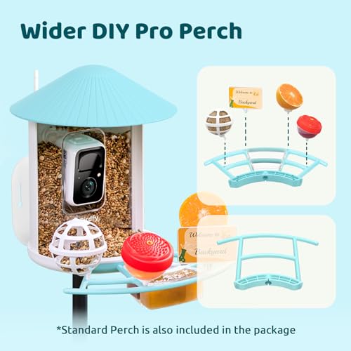 NETVUE by Birdfy Pro Smart Bird Feeder with Camera Solar Panel, Instant Arrival Alerts, Live Stream & Night Vision for Outdoors & Backyard Hummingbird, Cardinalis & Oriole Watching, Ideal Gifts, Blue - color: Blue, style: Pro