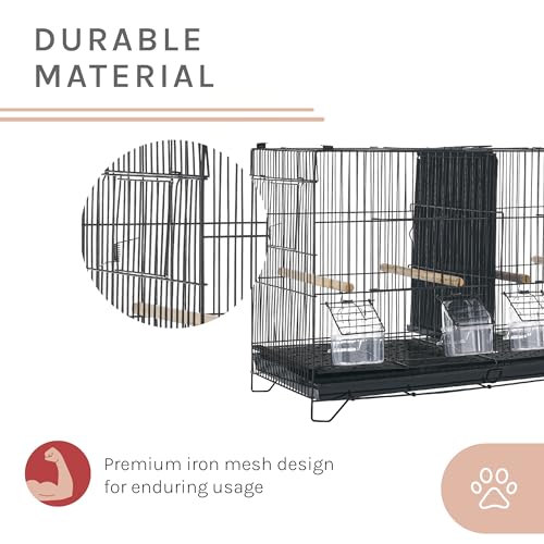 Sam's Pets Willow 24" Bird Cage, Black - Premium Iron, Spacious, Easy-to-Clean, 4-6 Birds, Ideal for Cockatiels, Parrots, Budgies - color: Black