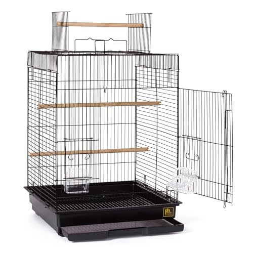 Prevue Pet Products Top Opening Bird Cage - Black | Stand Alone Indoor Birdcage for Parakeets, Cockatiels, Conures, Lovebirds, and Similar Sized Birds