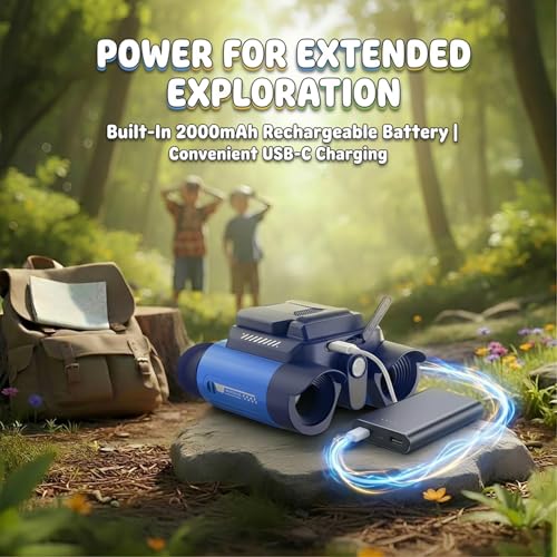 Kids Binoculars with Night Vision Camera, 10X Zoom Digital Adventures Telescope with 2.4" IPS Screen, Nature Explorer STEM Toys for Bird Watching Camping, Gifts for Boys Girls Age 4-12 - Azure - color: Azure