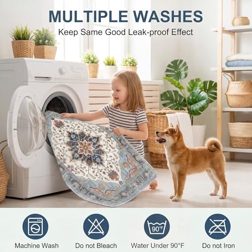 Washable Guinea Pig Pee Pads,Absorbent Reusable Guinea Pig Cage Liners,Waterproof,Leak-Proof & Non-Slip Whelping Pads & Mat for Small Animals,Pet Housebreaking.(Green Floral,24"x48") - color: Green Floral, size: 24"x48" (Pack of 2)