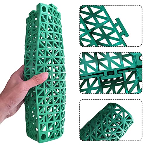 12 Pack Modular Interlocking Cushion 11.6" x 11.6" Rubber Mat Floor Tile Mats Drain Pool Patio Balcony Yard Pet Area Washer Pad(Green) - size: green