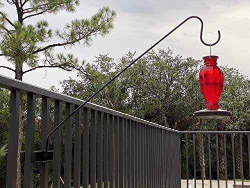 Premium - One Piece Pole 32" Extension Kit Ideal for Bird Feeders, Lighter Flower Baskets, Chimes, etc. for Vertical Spindled Deck Railings Our Original Longer Extension Hook - size: (1) 32" Extension