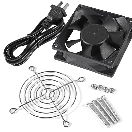 UMLIFE 2PACK EC Axial Fan 80mm x 25mm AC 110V 115V 120V 220V 240V High Speed Dual Ball Bearing for Desktop - color: 80x25mm
