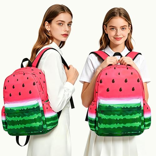 Watermelon Kids Backpack School Backpack Teens Bookbag for Girls Boys Hiking Camping Travel Sports - color: Watermelon