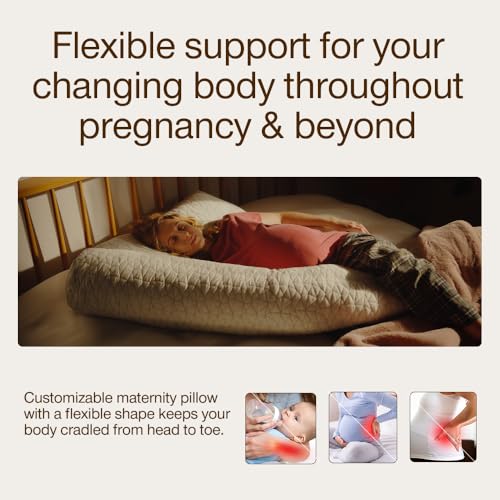Coop Home Goods Original Adjustable Maternity Pillow, with Memory Foam and Washable Cover, Body Pillow for Pregnancy, Side Sleeper and Full Body Support During Pregnancy - size: Maternity Pillow