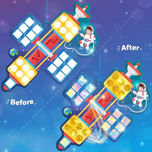 Imagimake Mirror Mosaic - Space, 5 Templates, 450+ Stickers | Mess-Free Craft Activity, Screen-Free Creative Art Kit for Kids, Birthday Gift for Boys & Girls Ages 3,4,5,6,7 Years Old - style: 3. Space