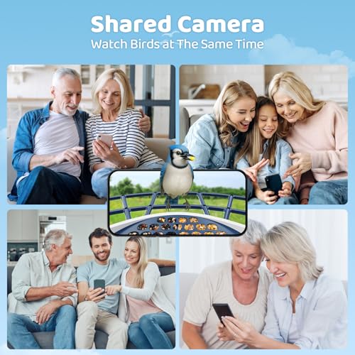 Smart Bird Feeder with Camera, Dual Seed Chambers &Squirrel-Proof, Solar-Powered HD Camera Birdfeeder with Free AI Birds Species Recognition, Real-Time App Alerts–Ideal Gift for Bird Lover - color: Blue