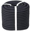 Double Braided Polyester Rope (1/2 in x 100 ft) Strong Arborist Rigging Rope 48 Strands for Tree Work Climbing Pulling Sailing, Black - size: 1/2inch x 100feet