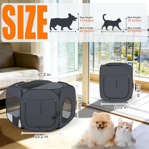 Cat Playpen, Cat Cage, Cat Crates for Indoor Cats, Cat Kennel Enclosure-L | 2 in 1 Cat Play Pen, Collapsible Cat Cage Crate for Indoor Cats, Independently Usable Cat Tents, Cat Enclosure Kitten Playpen - size: L(72.4*23.6 in)