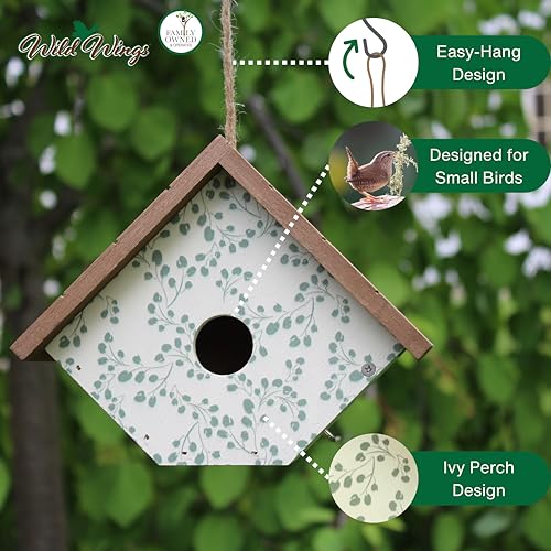 Wild Wings Decorative Wren House Ivy Perch, White - style: Ivy Perch