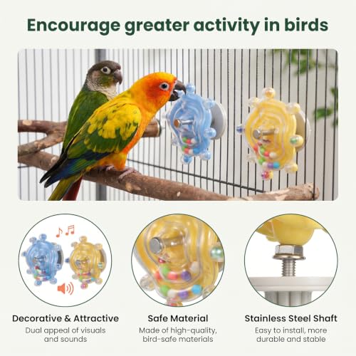 Bird Toys for Parakeets Fun Parakeet Toys | 2 Pcs Bird Interactive Educational Toy Conure Toy Birds Cage Accessories for Cockatiel Lovebird Quaker Parrot Conures
