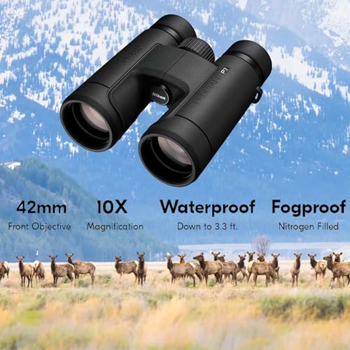 PROSTAFF P7 10x42 (16773) Black Binoculars Bundle with Lens Pen and Cleaning Cloth, Compact Binoculars for Adults for Hunting, Bird Watching, and Hiking Essentials, Zoom - style: P7 10x42