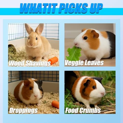 Guinea Pig Handheld Vacuum Cleaner Cage, Guinea Pig cage Cleaner, Rabbit Poop Vacuum, for Lightweight Cleanup of Guinea Pig, Rabbit, Hamster, Chinchilla, Reptile, Bird - color: White