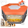 45"x45"x19.7" Sturdy Stainless Steel Frame Small Animal Playpen, Brooder Box for Chicks with Removable Roof & Bottom Pad for Easy Cleaning, Pet Playpen for Ducks, Kittens, Bunnies, Quails, Guinea Pigs