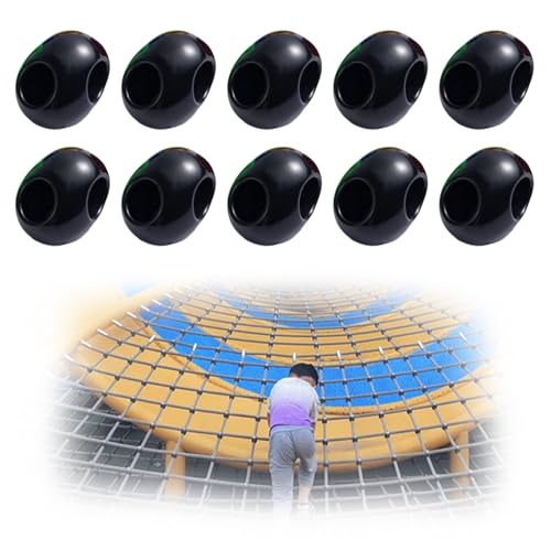 10 Pcs Net 12mm Plastic Connector Net Buckle Rope Ladder Climbing Net Cross-Type Connectors Nynon Rope Net Accessories Suitable for Kids Outdoor Swing Jungle Gym Bird Climbing Rope Ladder - color: Black