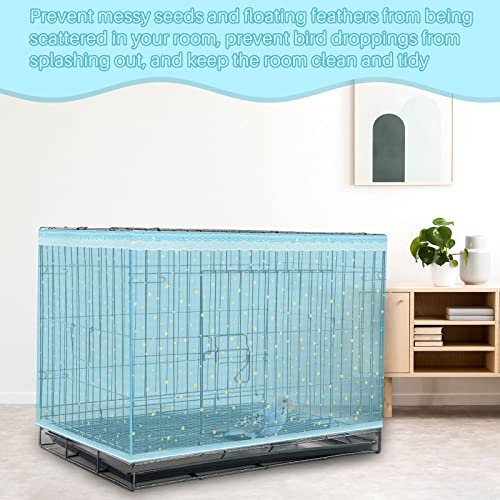Shappy Large Bird Cage Cover, Bird Cage Seed Catcher, Adjustable Star Pattern Nylon Mesh Net for Parrot Parakeet Macaw Pet Supplies(Blue) - color: Blue