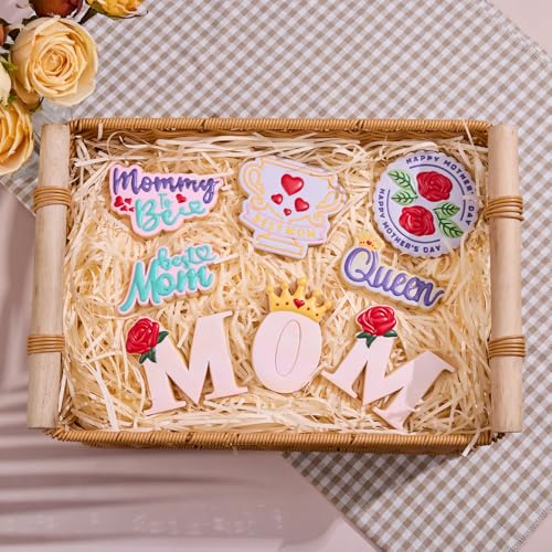 Mothers Day Cookie Cutters with Plunger Stamps Handle Detailed 3.5" Mommy to Be PLA Cutters for Baking with Grandma, Easy Press Tool for Picture Cookies - color: Mommy to Be