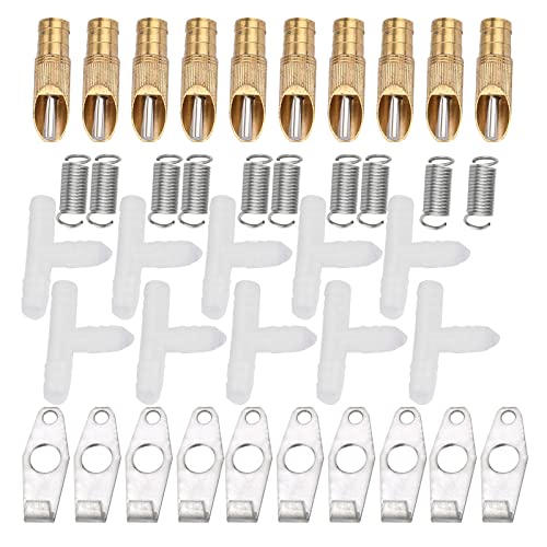 Fydun 10pcs Set Pet Water Feeder, Stainless Steel Automatic Nipple Waterer Poultry Fountains & Waterers for Bunny Rat Rabbit Ferrets (Duckbilly White) - size: Duckbilly white, style: Duckbilly white