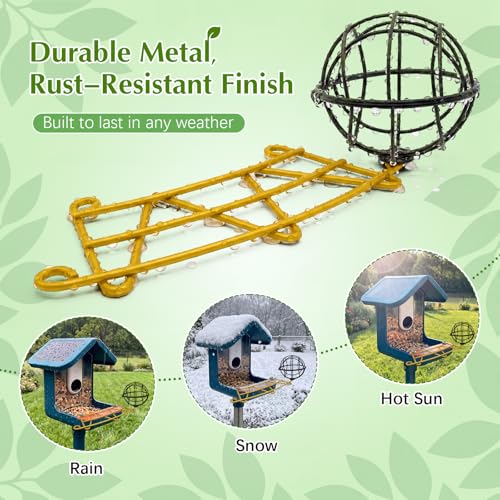 Metal Perch Extender & Suet Ball Holder Compatible with Bird Buddy Feeder | Rust-Resistant Outdoor Birds Feeder Accessory, Wider Landing Space, Add On with Screws Included