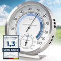 Analog Hygrometer – Thermometer Hygrometer for Indoor – Premium Stainless Steel Humidity Gauge Indicator – Temperature and Humidity Monitor – Battery Free Operation – Ø 12.5 cm