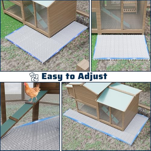 Chicken Coop Ground Pads, 9 Pack Chicken Coop Walking Pads Raise Above Ground Avoid Water and Moisture,Plastic Chicken Coop Mats Fits for Chicken Active or Eating Area,Chicken Coop Accessories