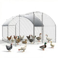 Large Chicken Coop for 10-20 Chickens Tri-Support Walk-in Chicken Pen Metal Chicken Fence Large Chicken Run for Yard with Cover Chicken Coops with Run House for Laying Hens Dome Roof 13x9.2x6.5 ft - size: 156.0"L x 110.4"W x 78.0"H