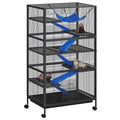 Polar Aurora Metal Small Animal Cage, 59" H Ferret Cage with Lockable Wheels, Deluxe Chinchilla Cages with Hammock and Removable Tray, 6 Tiers Animal Cages for Pets - size: Extra Large