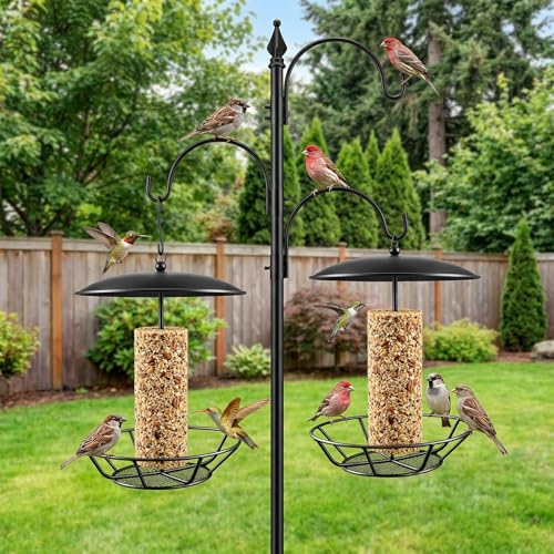 1 Pack Cylinder Bird Feeder, S-6-2 Seed Cake Bird Feeder Holder, Metal Suet Cake Holder, Backyard Wild Birdfeeding Birds Feeders for Outdoors Garden