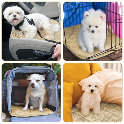4 Pack Self Heating Cat Pad Self Warming Dog Mat Reflects Body Heat Extra Warm Thermal Pet Pad Washable Dog Cat Bed Crate Bed Mat Blanket(Beige,16 x 20 Inch) - color: Beige, size: 16 x 20 Inch