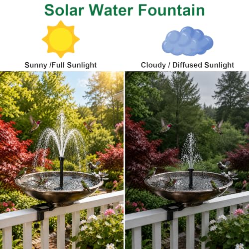 20W Solar Fountain Pump with Ground Stake, 16.4FT Cable for Garden | Upgraded DIY Solar Powered Water Fountain with 3 Adjustable Nozzles for Bird Bath, Pond & Outdoor Water Features - color: 20w Solar Fountain