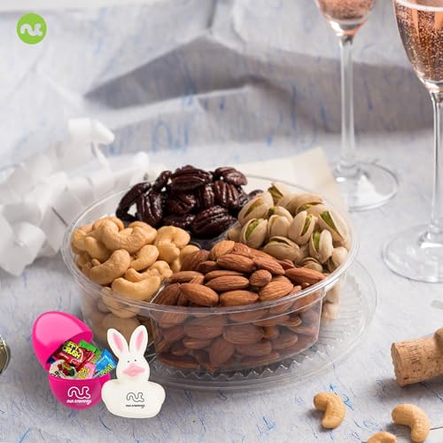 NUT CRAVINGS Gourmet Collection - Easter Treats, Candies & Dried Fruit Nuts Gift Basket with Happy Easter Ribbon, Candy Filled Egg + Bunny (4 Piece Assortment) - style: 1. Easter Nut Gift Box - (4 Piece Assortment)