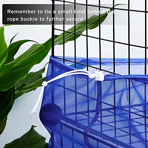 Shappy Large Bird Cage Seed Catcher,Bird Cage Cover Net Skirt Guard,Adjustable Soft Airy Mesh Net for Parrot Parakeet Macaw(118 x 15 Inch/ 300 x 37 cm,Blue) - color: Blue, size: 118 x 15 Inch/ 300 x 37 cm