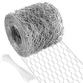 Chicken Wire 4 in x 590.5 in Poultry Wire Netting Hexagonal Galvanized Mesh Garden Fence Barrier for Pet Rabbit Chicken Fencing with 100 Pcs Cable Zip Ties - color: Silver, size: 4"x590.5"+100Ties