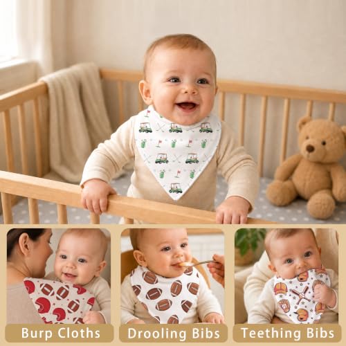 Baby Organic Cotton Teething Cloth Newborn Baby Burp Cloth Bandana Drool Cloth for Drooling Cotton Baby Gifts - color: Sports