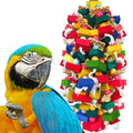 Extra Large Bird Toys for Macaws Cockatoos Amazons Chew - Natural Wood Parrot Chewing Toy with Foraging, Bird Cage Activity Center - color: Multicolor