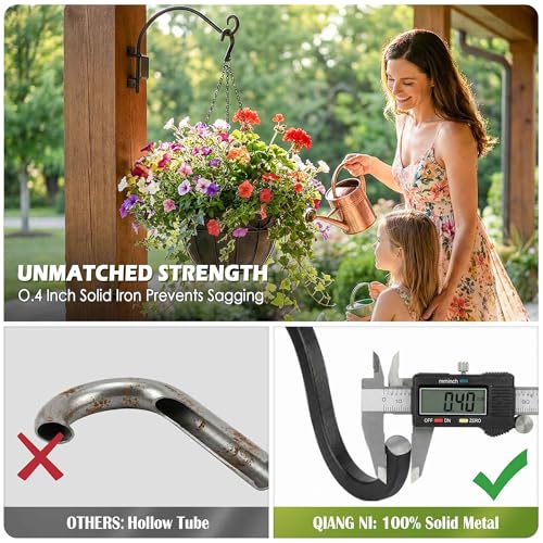 AJART Swivel Plant Hangers Outdoor: 58Lbs Heavy Duty Wall Mount Bracket | 16"/2Pcs Hanging Plant Bracket for Wooden Fence,Rust Proof Solid Iron,180°Smooth Swivel,Hardware for Brick Wall, Yard Decor - color: A-2PCS, size: 16 Inch