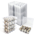 120 Pack Quail Egg Cartons 12 Grid, Heavy Duty Snap Lock Clear Plastic Small Egg Container, Stackable Bulk Tray for Quail Pigeon Button Eggs - Not for Chicken Eggs