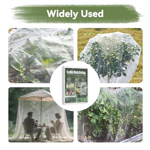 8 * 26 FT Garden Mesh Netting Protect Fruit Vegetable from Birds Bugs | Ultra Fine Plant Netting Covers, Pest Barrier Row Cover Net for Raised Beds Tree, Protect Greenhouse Flowers from Birds Bugs - size: 8 * 26 FT