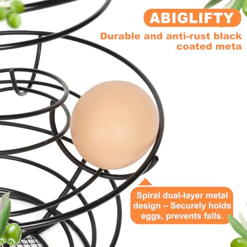 Abiglifty Spiral Metal Egg Holder Countertop, Fresh Egg Holder Countertop,Egg Storage for Countertop, Spiral Egg Storage Display Rack for Kitchen,Farmhouse