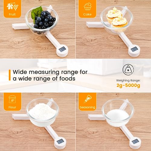 Folding Food Scale,Digital Kitchen Scale,Highly Accurate Compact Small Scale with LCD Display,Portable Food Scale Multiple Units Supported, Travel Scale for Measuring Intake of Healthy