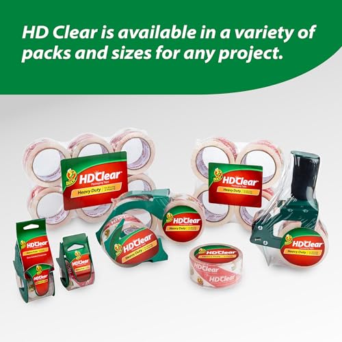 Duck HD Clear Packing Tape Refills - 6 Rolls of Heavy Duty Shipping and Moving Packing Tape - Clear Strong Packaging Tape for Boxes, Packing and Moving Supplies - 1.88 In. x 54.6 Yards (441962) - size: 6 Rolls