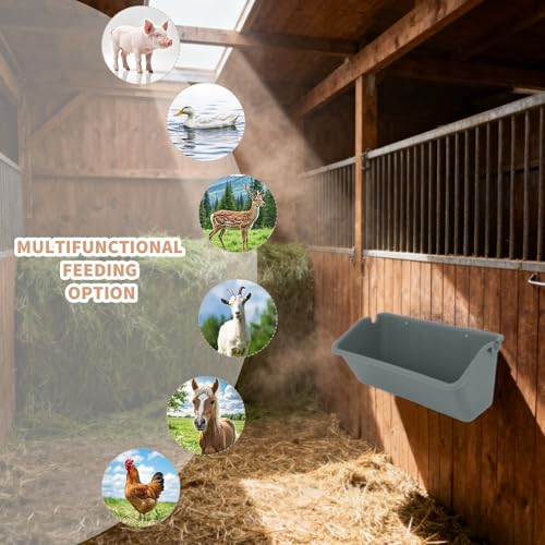 12 Pcs 5 Quart Hanging Chicken Feeders with Metal Clips Duck Water Trough Goat Feeder Bucket Container Chicken Waterer for Fence Deer Horse Pig Turkeys Goose Poultry Livestock Supplies