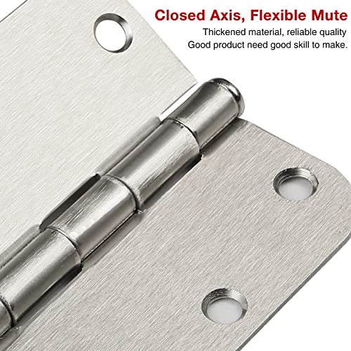 TDCHINGES Residential Brushed Nickel Door Hinges 3.5" X 3 1/2" 5/8" Radius | 24 Pack Round No Squeak Exterior Interior Standard Bifold Hollow Core Wooden Doors Office Bedroom Study Rental Dorm Hardware - color: Satin Nickel, size: 24 Pack--no squeak