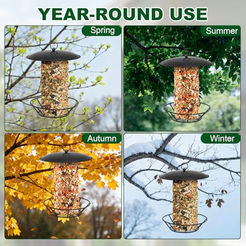 2 Pcs Suet Feeder Cylinder Bird Feeder, S-6-2 Cylinder Birds Feeders for Outdoors, Bird Suet Cake Holder Backyard Wild Birdfeeding Birds Feeders for Outdoor Garden Accessories (2, Style 1)