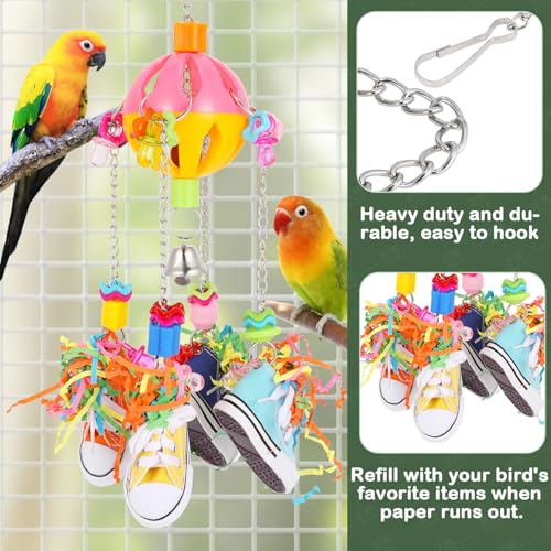 Small and Medium-Sized Bird Toys, Parrot Chewing Sneakers Acrylic Amazon Parrot, Love Birds, Parrot, Parrot, Bell Ball Birdcage Toys.
