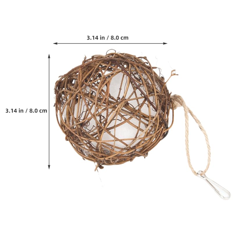 Mipcase Refillable Nesting Material Holder Hummingbird Nesting Supplies for Wild Birds Rattan Bird Nest Material Holder Outdoor Hanging Station for Garden Backyard Bird Watching 3 Pack