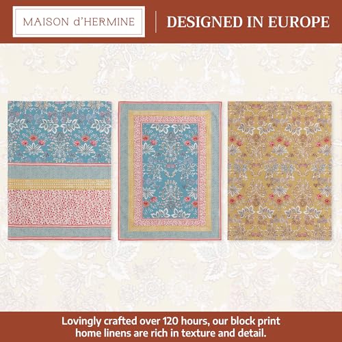 Maison d' Hermine Kitchen Towels Set of 3, 100% Cotton | Reusable, 27.50" x 20" - color: 001 - Marquise